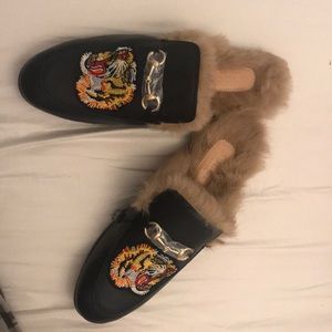 NWT Gucci fur mens slides